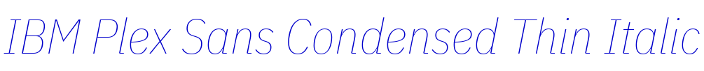 IBM Plex Sans Condensed Thin Italic шрифт